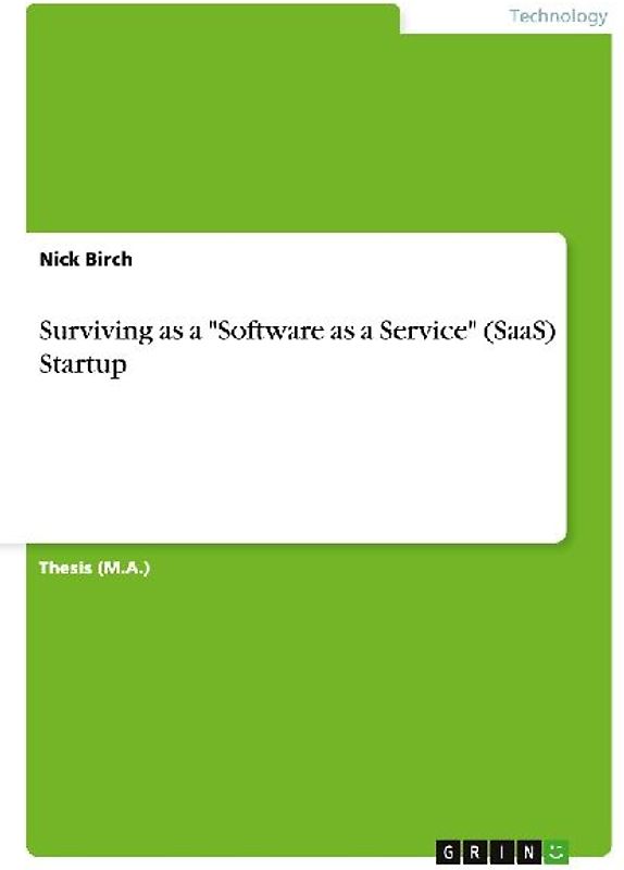 Surviving as a "Software as a Service" (SaaS) Startup