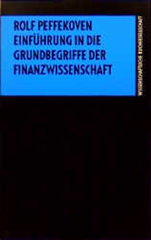 Einführung in die Grundbegriffe der Finanzwissenschaft