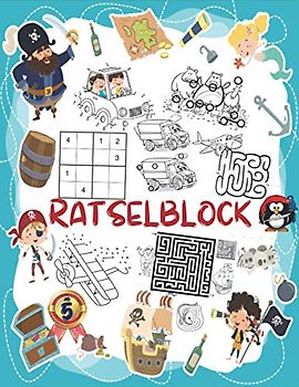 Rätselblock: Cooler Rätselspaß für Kinder ab 5, Finde den Fehler, Labyrinthe, Sudoku, Punkt zu Punkt und Färbung ....