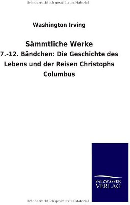 Sämmtliche Werke - Irving, Washington