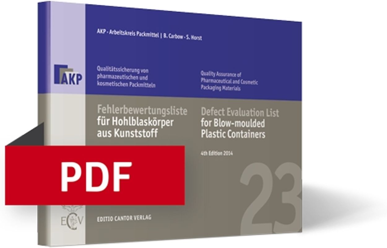 Fehlerbewertungsliste für Hohlblaskörper aus Kunststoff | Bundle ( Buch, PDF)