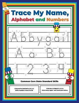 Trace My Name, Alphabet, and Numbers Workbook for Abbygail: Letter and Number Tracing with Arrow Guides and Start Dots