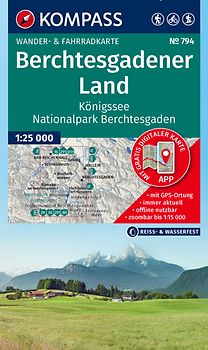 KOMPASS Wanderkarte 794 Berchtesgadener Land, Königssee, Nationalpark Berchtesgaden 1:25.000