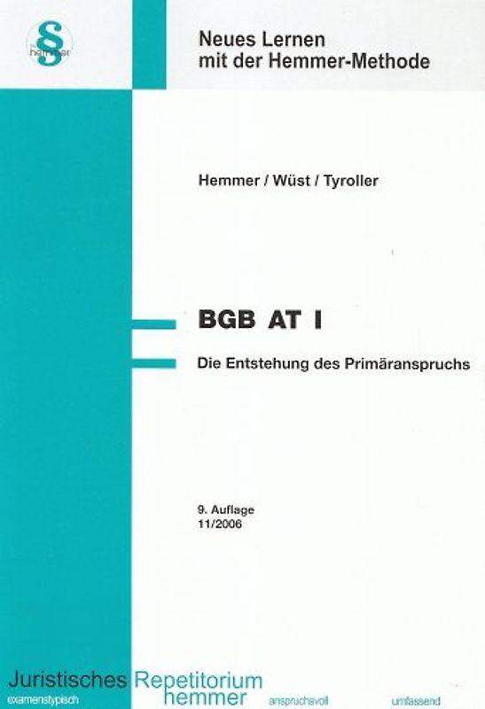 BGB AT I - Die Entstehung des Primäranspruchs