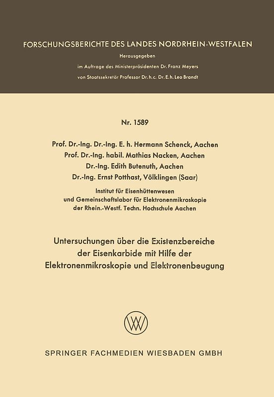 Untersuchungen über die Existenzbereiche der Eisenkarbide mit Hilfe der Elektronenmikroskopie und Elektronenbeugung