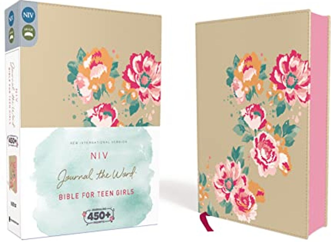 NIV, Journal the Word Bible for Teen Girls, Imitation Leather, Gold/Floral