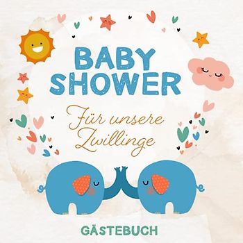 BABY SHOWER FÜR ZWILLINGE ✦ GÄSTEBUCH: Babyparty für Zwillinge ✦ Mit Farbe ✦ Erinnerungsalbum