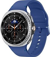 Samsung Galaxy Watch8 Classic 46 mm Boîtier aluminium noir sur Sport en silicone S/M bleu nuit [Wi-Fi + 4G]