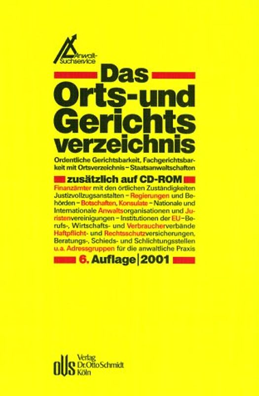 Das Orts- und Gerichtsverzeichnis. Mit CD-ROM.