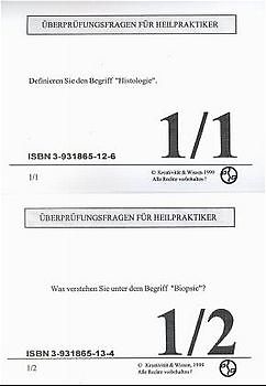 Original-Überprüfungsfragen für Heilpraktiker in Karteikartenform, Innere Medizin