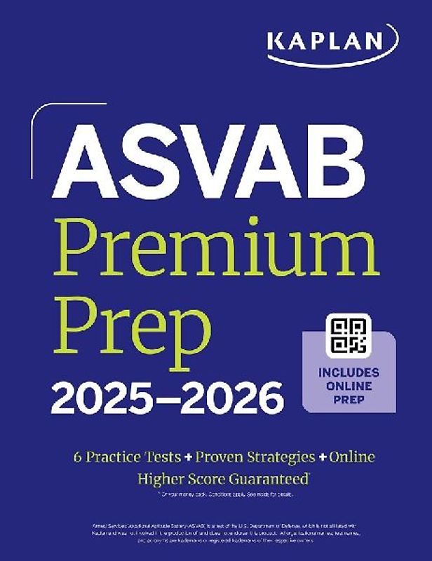 ASVAB Premium Prep 2025-2026: Includes 6 Full Length Practice Tests, 1000+ Practice Questions + Online Access to Interactive Video Lessons and Tutorials