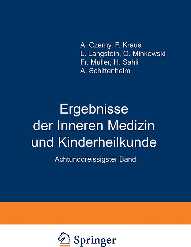 Ergebnisse der Inneren Medizin und Kinderheilkunde