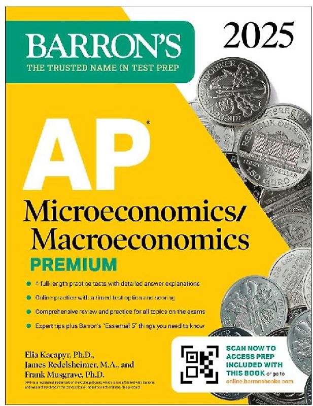 AP Microeconomics/Macroeconomics Premium, 2025: Prep Book with 4 Practice Tests + Comprehensive Review + Online Practice