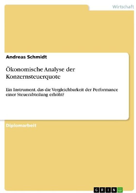 Ökonomische Analyse der Konzernsteuerquote