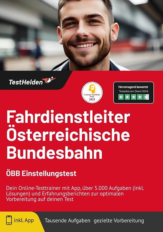 Fahrdienstleiter: Einstellungstest Online-Testtrainer | Dein Online-Testtrainer mit App, über 5.000 Aufgaben (inkl. Lösungen) und Erfahrungsberichten zur optimalen Vorbereitung auf deinen Test
