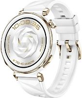 Huawei Watch GT 5 Pro 42 mm Boîtier acier céramique blanche avec bracelet fluorélastomère blanche