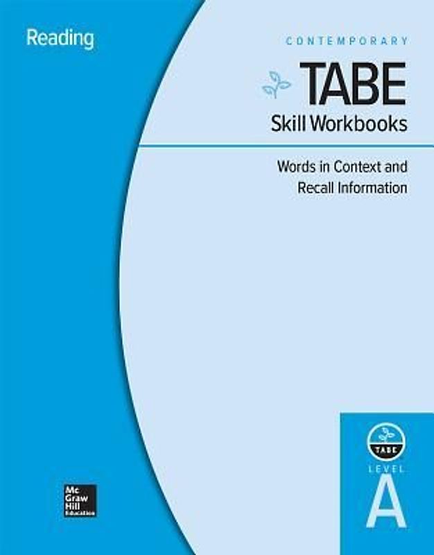Tabe Skill Workbooks Level A: Words in Context and Recall Information - 10 Pack