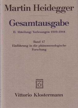 Einführung in die phänomenologische Forschung (Wintersemester 1923/24)