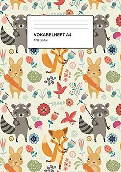Vokabelheft A4: 2 Spalten, 100 Seiten, Vokabeln lernen leicht gemacht, Soft Cover, Motiv: Tierwelt