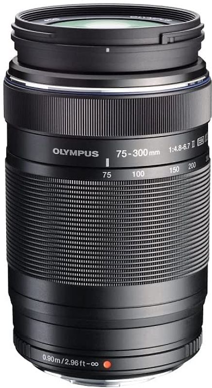 Olympus 75-300 mm F4.8-6.7 ED II 58 mm Objectif (adapté à Micro Four Thirds) noir