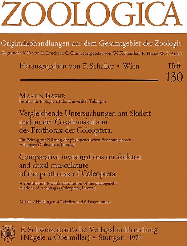 Vergleichende Untersuchungen am Skelett und an der Coxalmuskulatur des Prothorax der Coleoptera