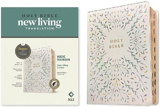 NLT Wide Margin Bible, Filament Enabled (Leatherlike, Grace & Bloom, Indexed, Red Letter)