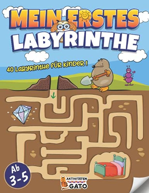 Labyrinthe Kinder ab 3-5: Labyrinth Rätsel für kinder ab 3 und 4 jahre | Spielbuch block ab 3 jahre spiel kinder Kindergarten, Vorschule Rätselspaß Rätselheft