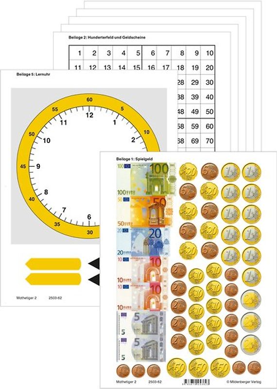 Mathetiger – Neubearbeitung Buchausgabe – Klasse 1 bis 4 / Mathetiger 2, Arbeitsbeilagen
