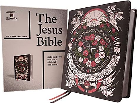 The Jesus Bible Artist Edition, NIV, Leathersoft, Gray Floral, Comfort Print: New International Version, Leathersoft, Gray Floral, Artist Edition