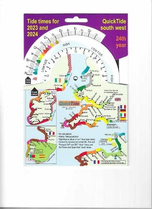 QuickTide south west 2023/2024 24th year: Tide times of south-west England and Wales, and Ireland, France, Spain, Portugal