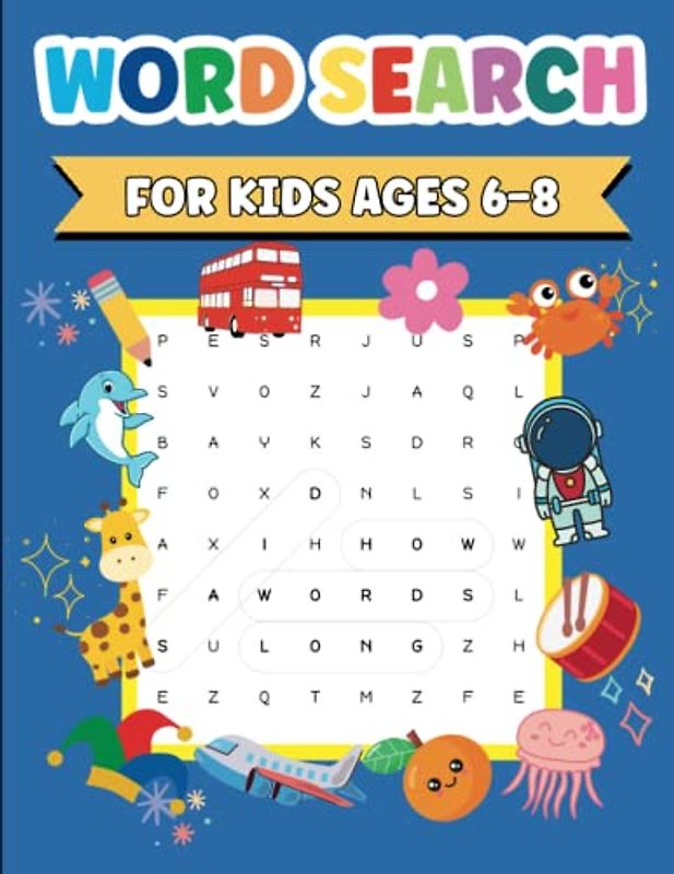 Word Search for Kids 6-8: 100 themed Puzzles to Improve Vocabulary and Spelling - Educational Books with Fun Activities, Find the Words and Color the Illustrations - Great School Gift