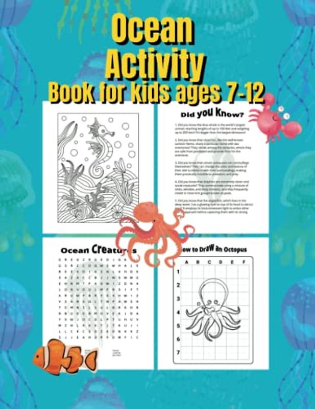 Ocean Activity Book: Science Workbook for Kids Ages 7-12. Sea Animals Word Search and Coloring Pages (Science Workbooks for Kids Ages 7-12)