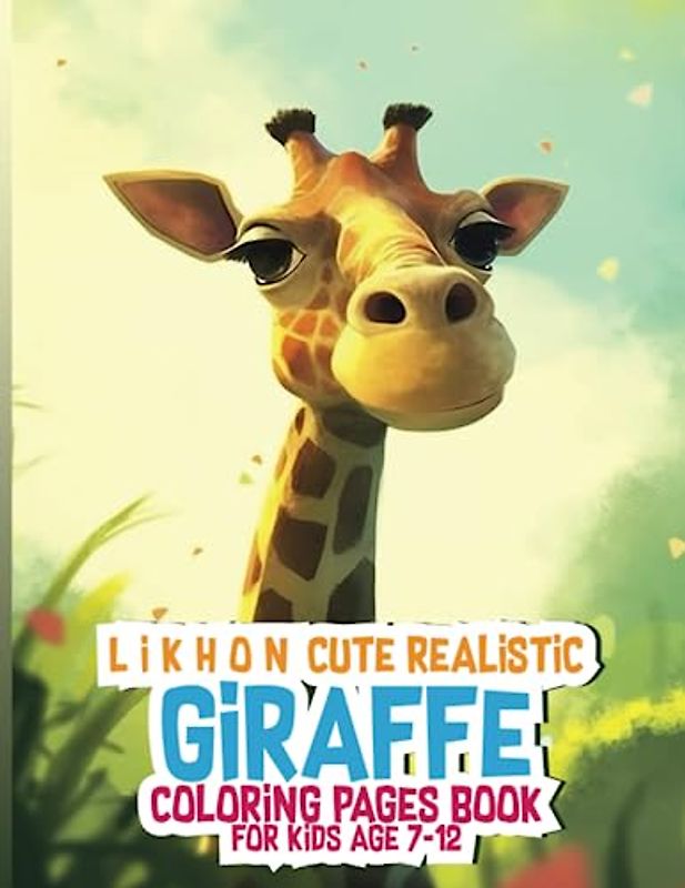 Likhon Cute Realistic Giraffe Coloring Pages Book for Kids Age 7-12