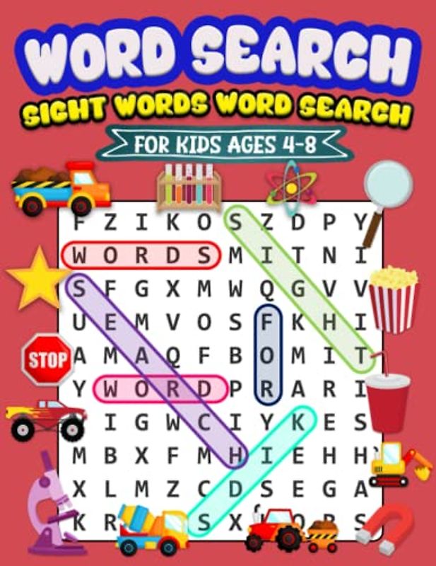 Word search puzzles for kids ages 4-8: Large Print High Frequency 100 Word Search Puzzles for Brain Boosting and Raising Confident Readers