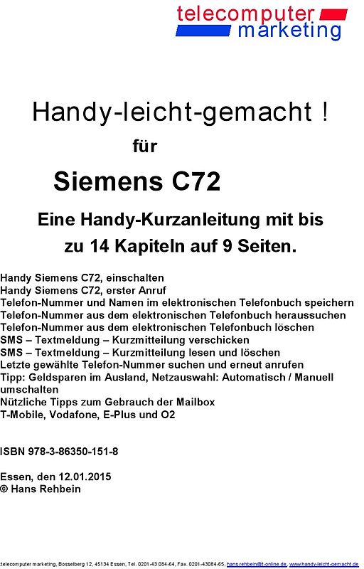 Siemens C72-leicht-gemacht. Handy-leicht-gemacht für Siemens C72