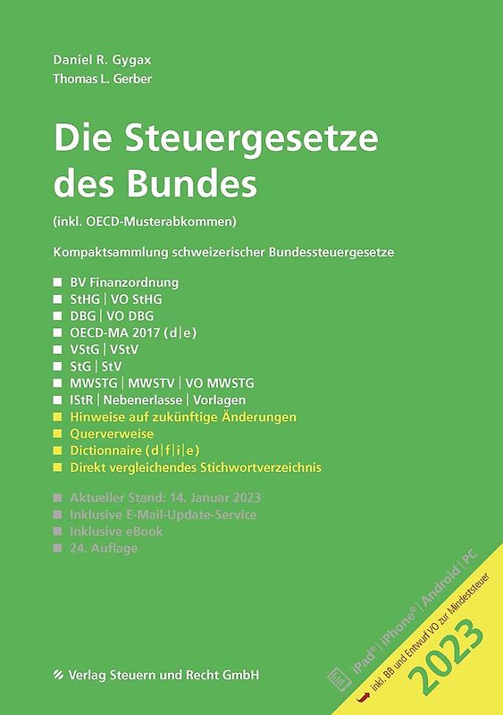 Die Steuergesetze des Bundes 2023