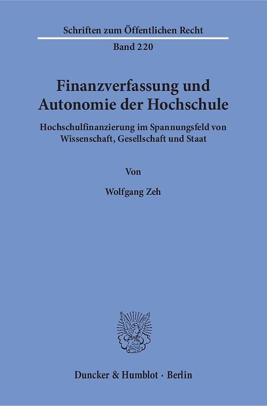 Finanzverfassung und Autonomie der Hochschule.