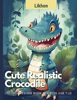Likhon Cute Realistic Crocodile Coloring Pages Book for Kids Age 7-12