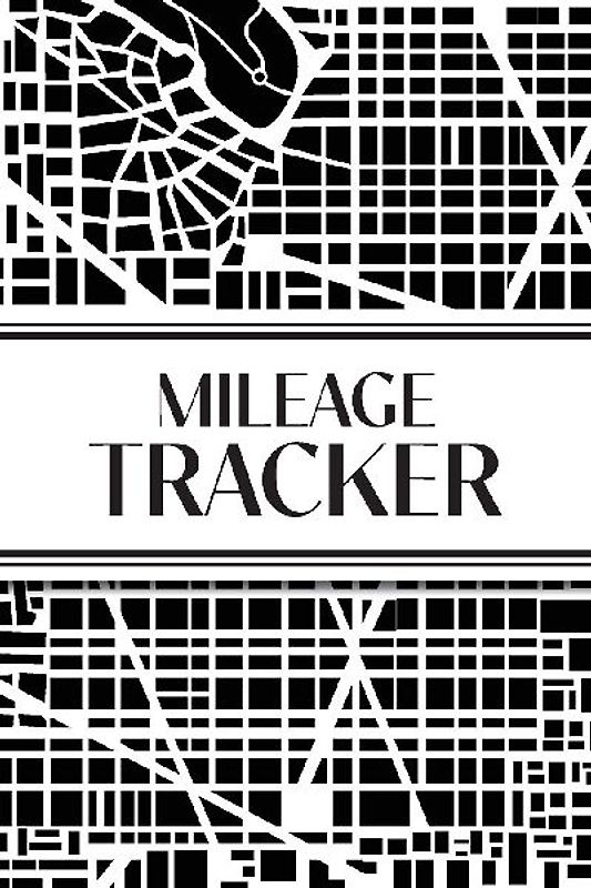 Mileage Tracker (Urban Map Black and White)