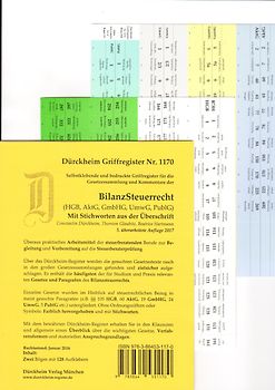 BILANZSTEUERRECHT, Griffregister Nr. 1170 für das Steuerberaterexamen (2017) mit Paragrafen und Stichworten.