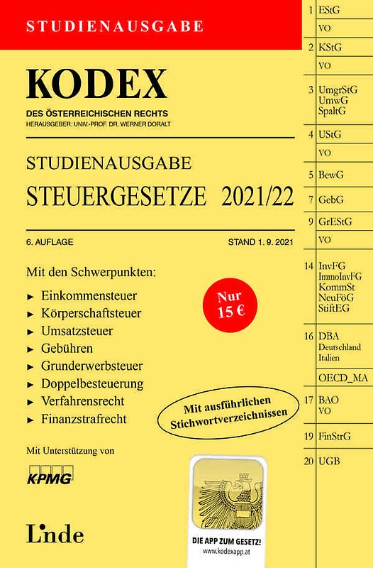 KODEX Studienausgabe Steuergesetze 2021/22