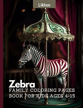 Likhon Zebra Family Coloring Pages Book for Kids Ages 4-15