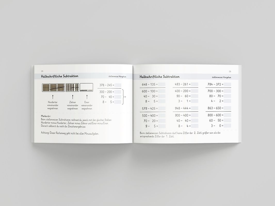 Werde fit in Mathe – Subtraktion bis 1000: Übungsheft für die 3. Klasse