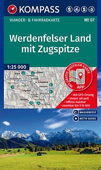 KOMPASS Wanderkarte 07 Werdenfelser Land mit Zugspitze 1:25.000