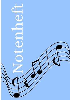 Notenheft: DIN A5 Notenlinienheft | 30 Seiten mit 12 Notenzeilen / Systeme pro Blatt | Papier 90g/m² | Musikheft mit Notenlinien