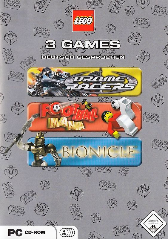 LEGO - 3 Games: Drome Racers / Football Mania / Bionicle [4 Discs] PC Spiele