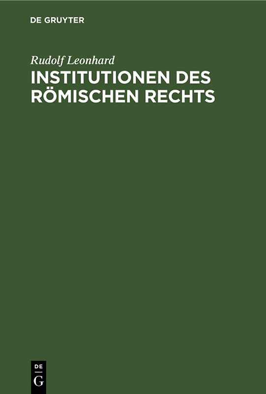 Institutionen des Römischen Rechts