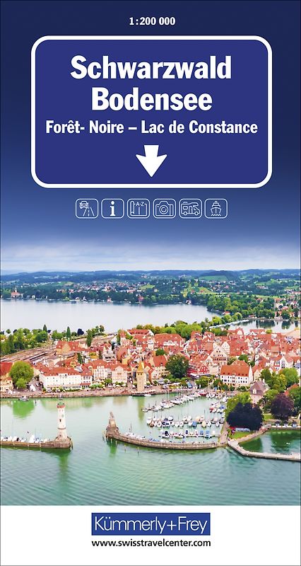 Kümmerly+Frey Strassenkarte Schwarzwald, Bodensee 1:200.000