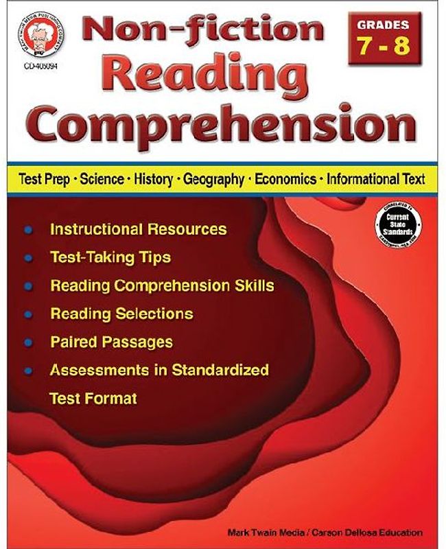 Nonfiction Reading Comprehension Workbook, Grades 7 - 8