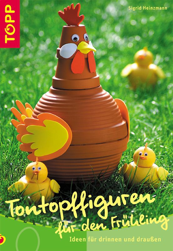 Tontopf-Figuren für den Frühling. Tontopfdekorationen für drinnen und draussen